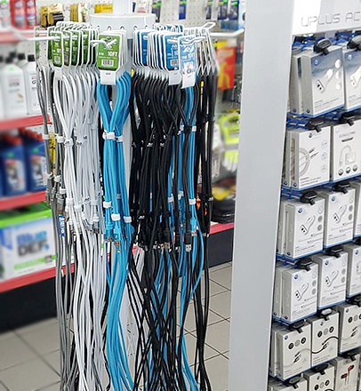 data cables, Supermarkets